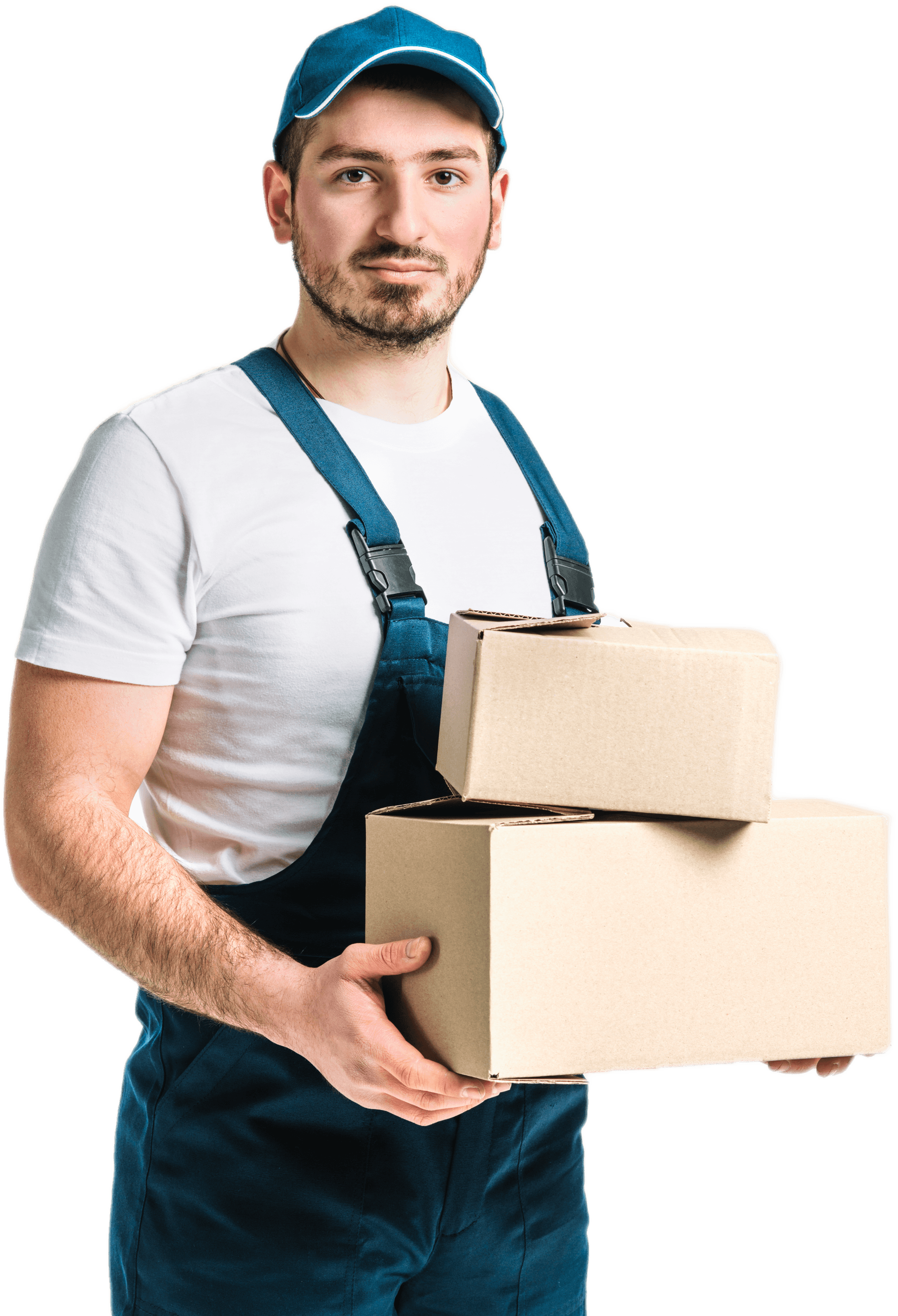 סבל ליד משאית משלוחים