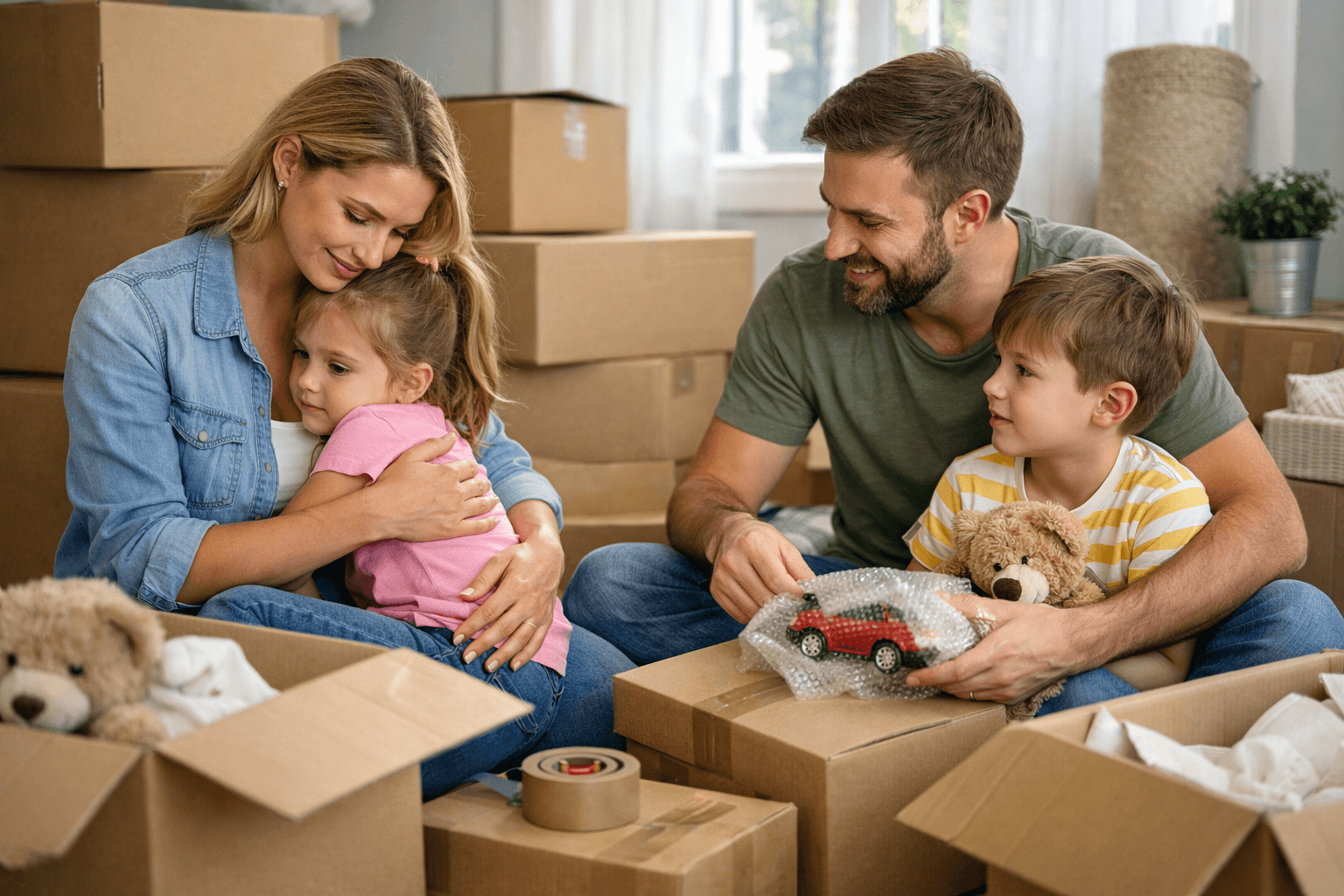 אילוסטרציה של המאמר מעבר עם ילדים בישראל — איך להפחית סטרס 2026